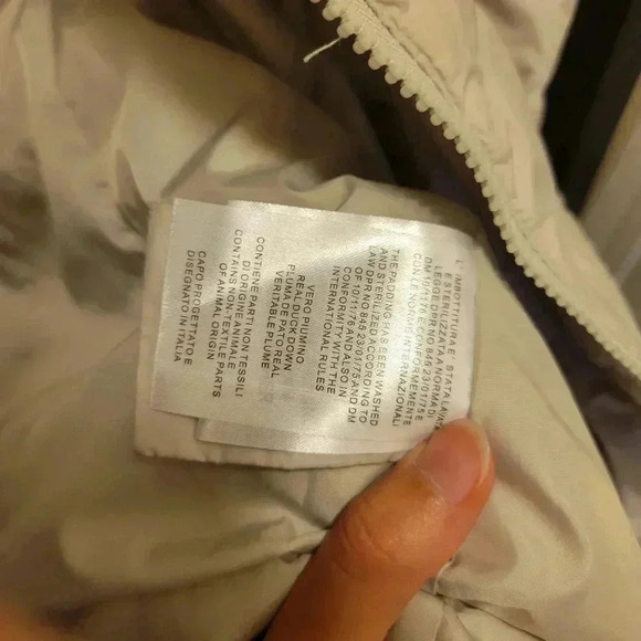 IL Piumino Italian Real Goose Down Coat Italy Off White Puffer A Line Parka Sz S - Picture 7 of 7